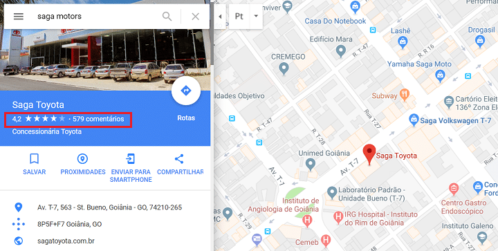 Saga Toyota no Google Maps Saga Toyota no Google Maps