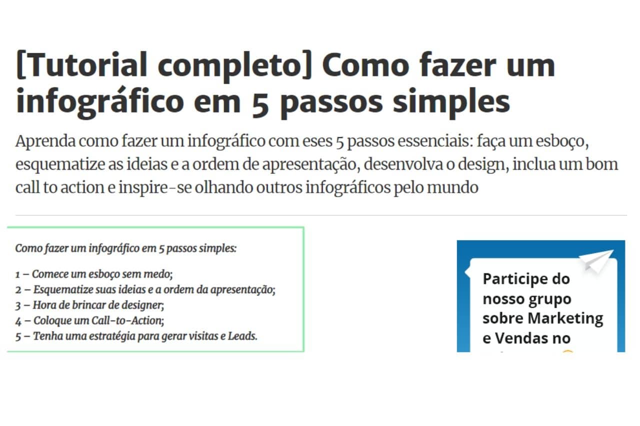 featured snippet em lista