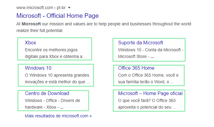 exemplo de rich snippets
