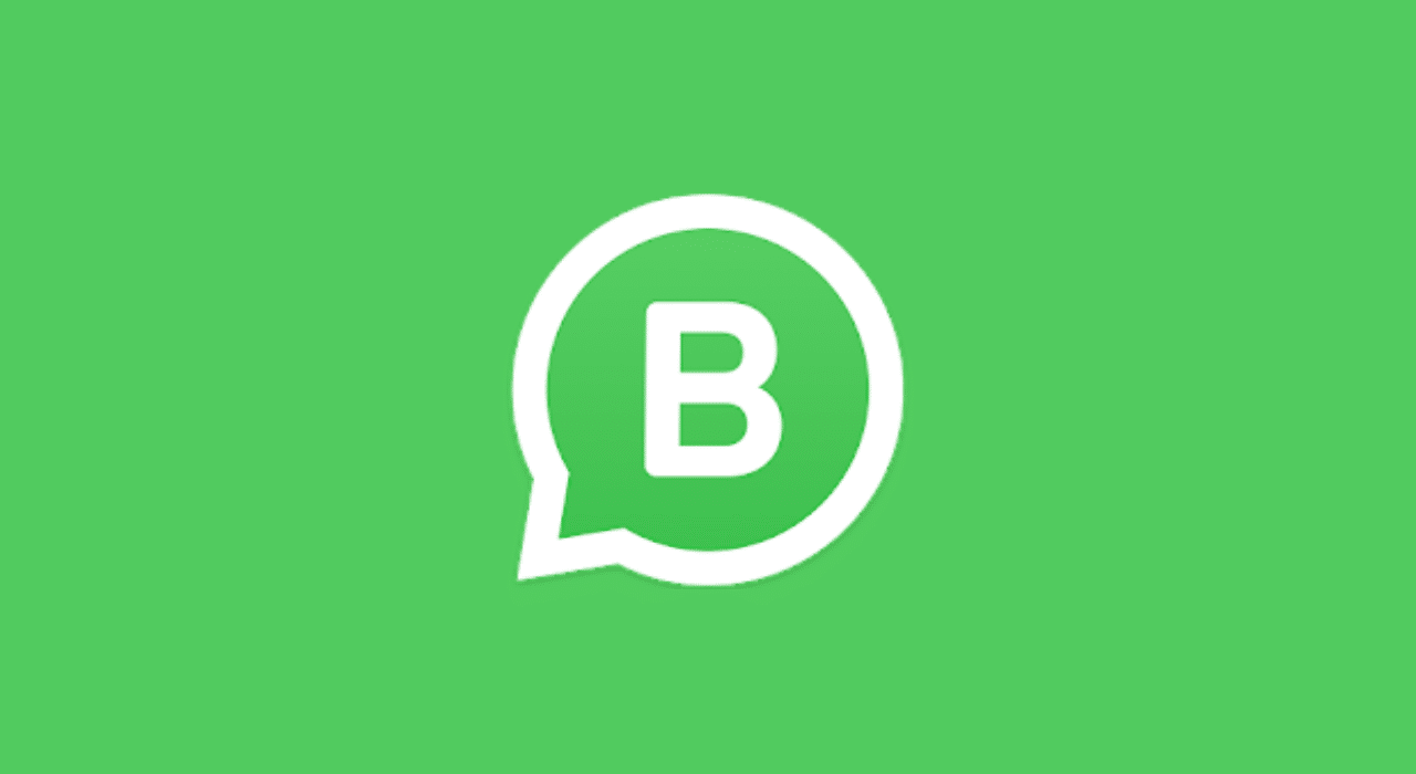 Imagem com o símbolo do WhatsApp Business: um balão de conversa com a letra B dentro