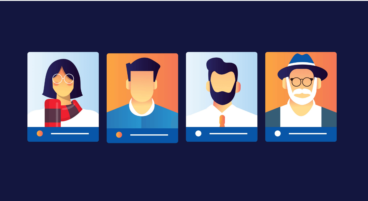 imagens de quatro pessoas simbolizando a persona